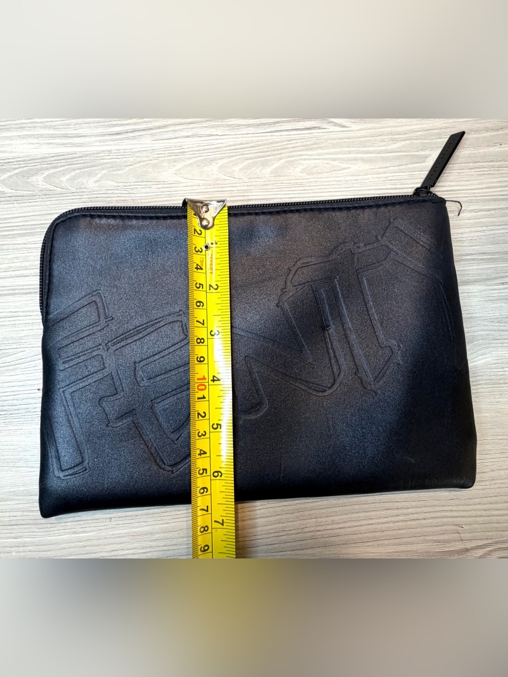 FENTY Black Leather Cosmetic Makeup‎ Zip Pouch Clutch Bag - Picture 5 of 6